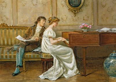 Het Nieuwe Spinet door George Goodwin Kilburne